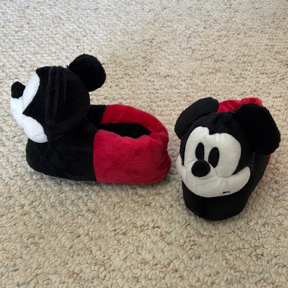 Disney Kids Mickey Mouse Slippers - Red and Black - Picture 2 of 3